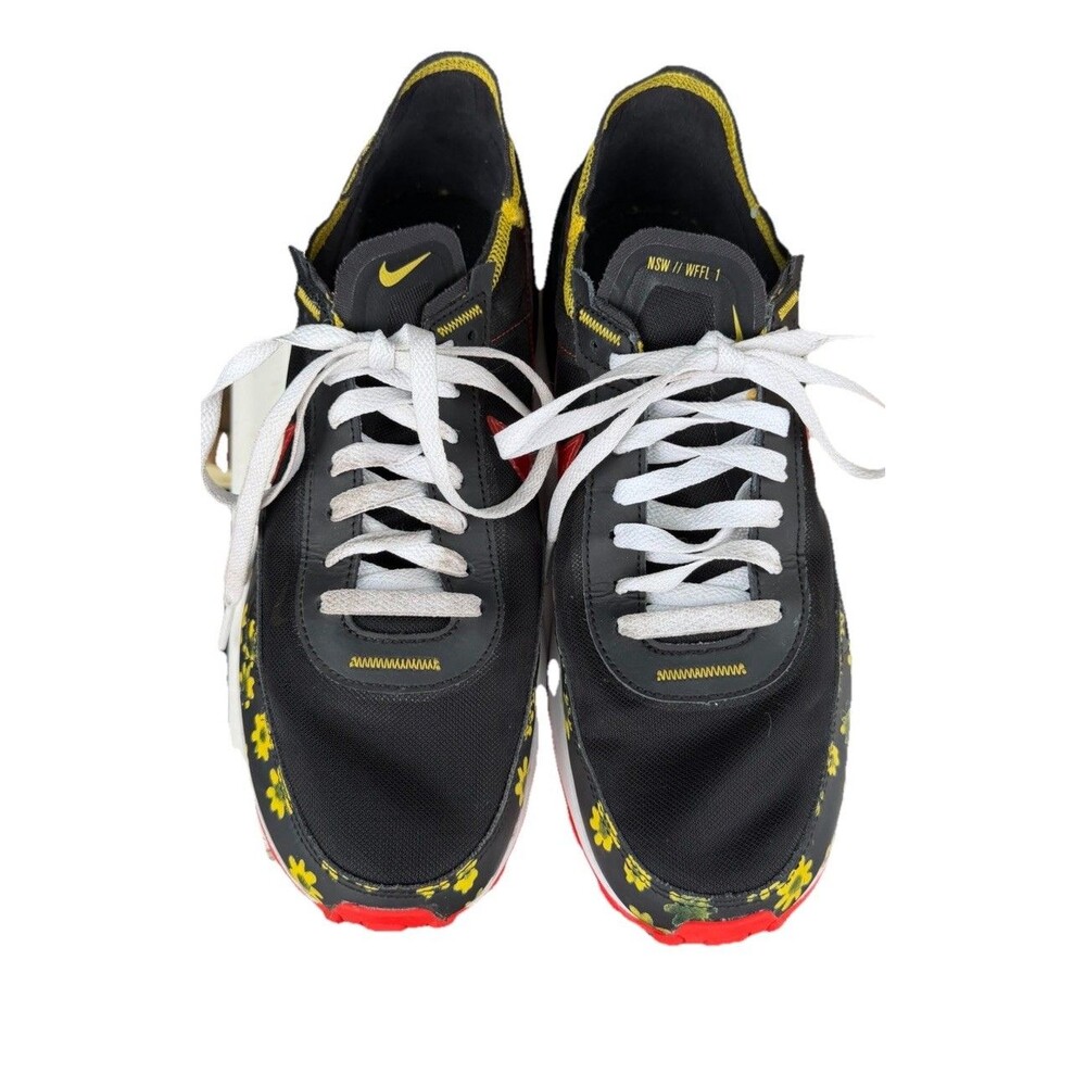 Nike Waffle One Black Habanero Red Vivid Sulfur-White Mens Size 9 DQ7637 001